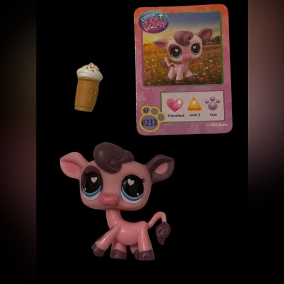 Littlest Pet Shop LPS G7 Series 4 #233 Pink Cow - Picture 1 of 7